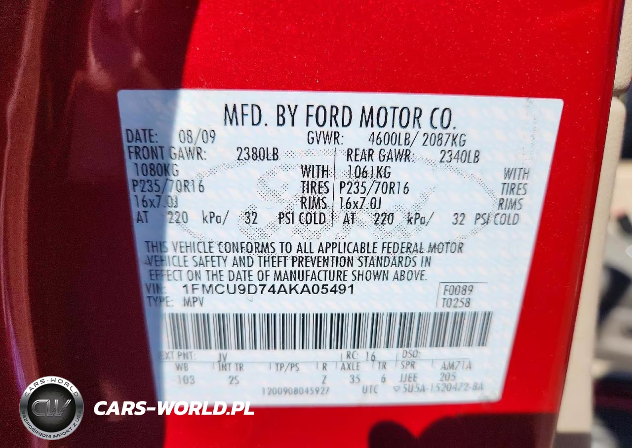 2010 Ford Escape Xlt VIN:1FMCU9D74AKA05491 - 13