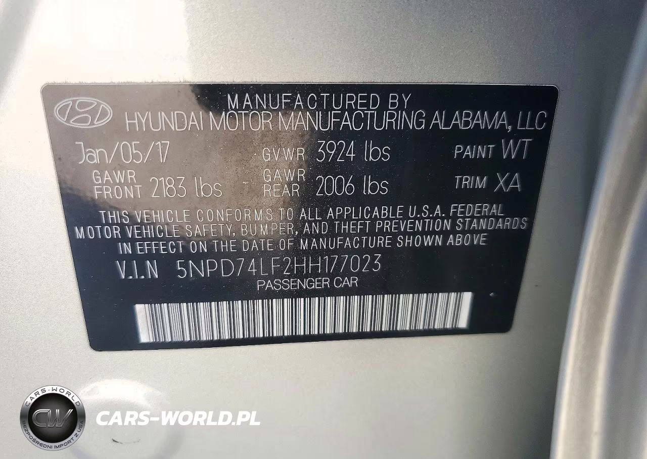 2017 Hyundai Elantra Se VIN:5NPD74LF2HH177023 - 12