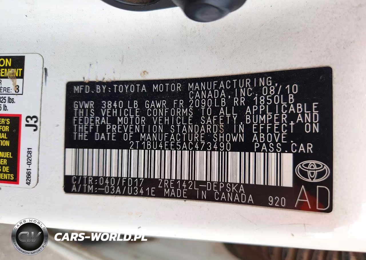 2010 Toyota Corolla S VIN:2T1BU4EE5AC473490 - 12