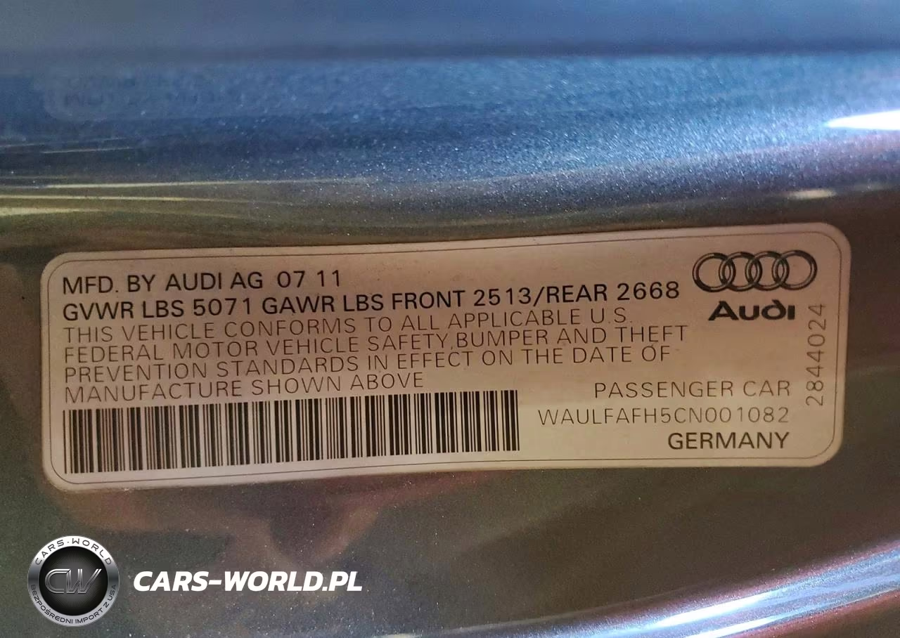 2012 Audi A5 Premium Plus VIN:WAULFAFH5CN001082 - 12