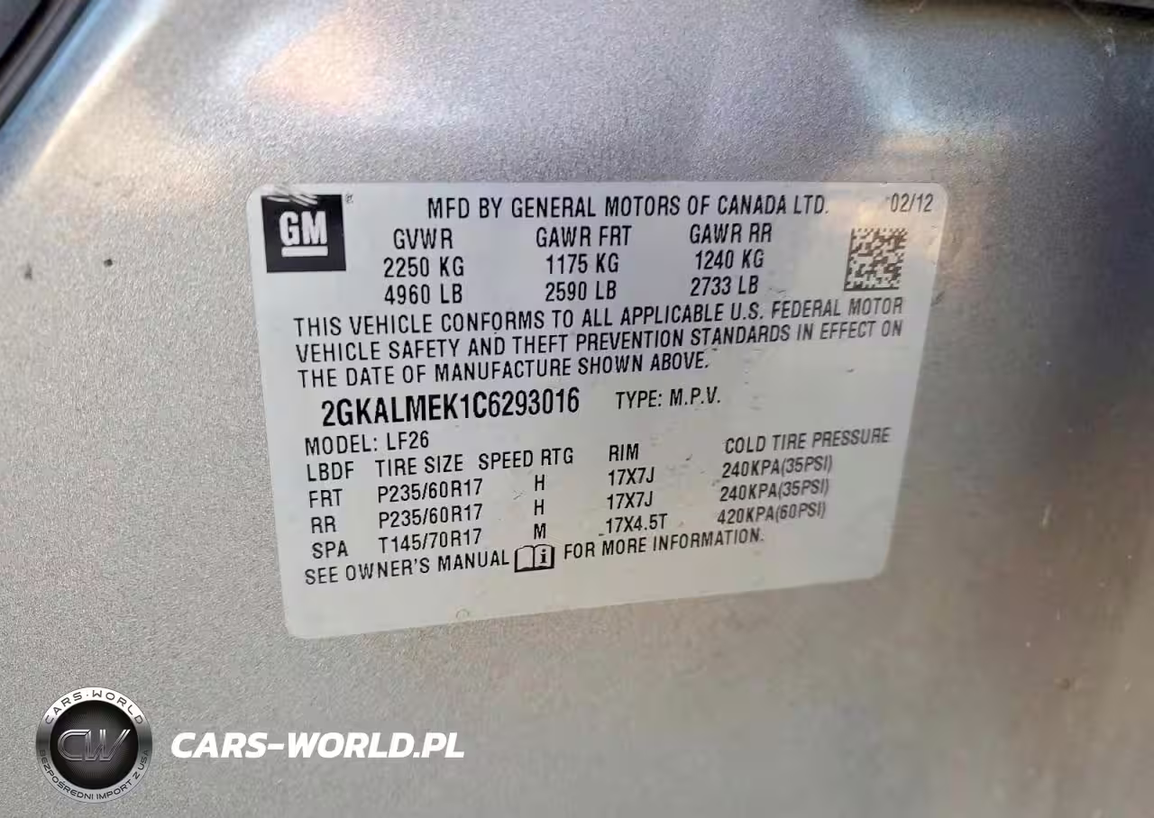 2012 GMC Terrain Sle VIN:2GKALMEK1C6293016 - 13