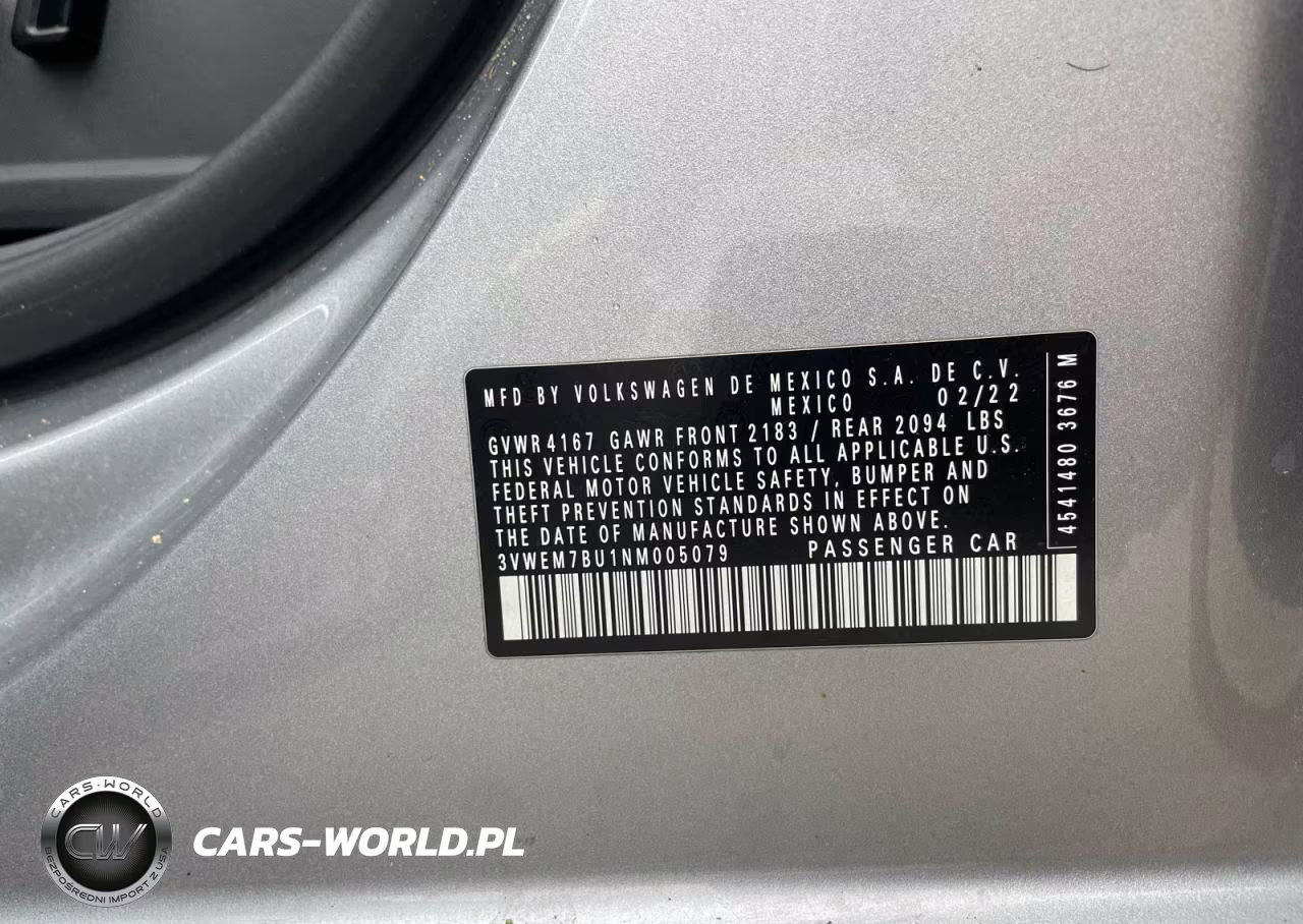 2022 Volkswagen Jetta Se VIN:3VWEM7BU1NM005079 - 10