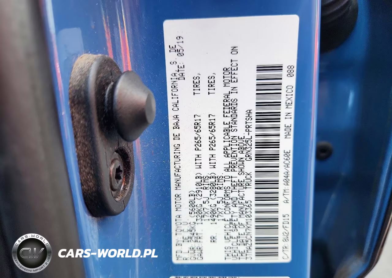2019 Toyota Tacoma Trd Sport VIN:3TMAZ5CN7KM103365 - 13