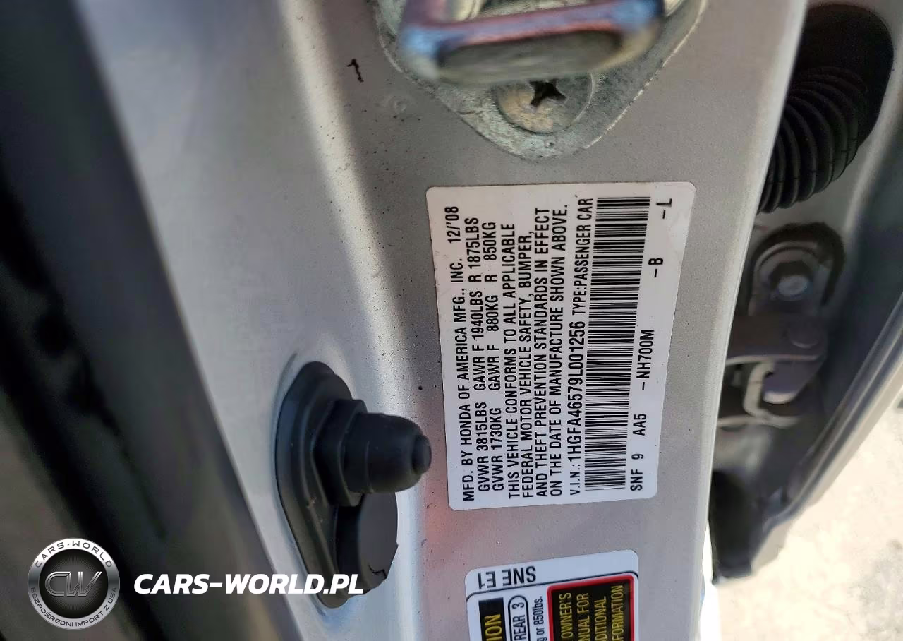 2009 Honda Civic Gx VIN:1HGFA46579L001256 - 12