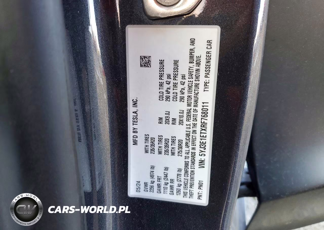 2024 Tesla Model 3 VIN:5YJ3E1ETXRF768011 - 13