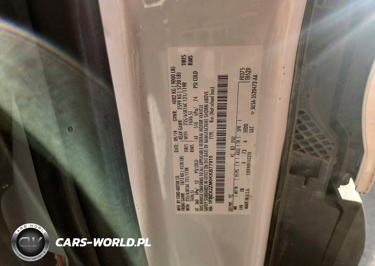 2019 Ford Transit T-350 VIN:1FBZX2ZM0KKB77910 - 13