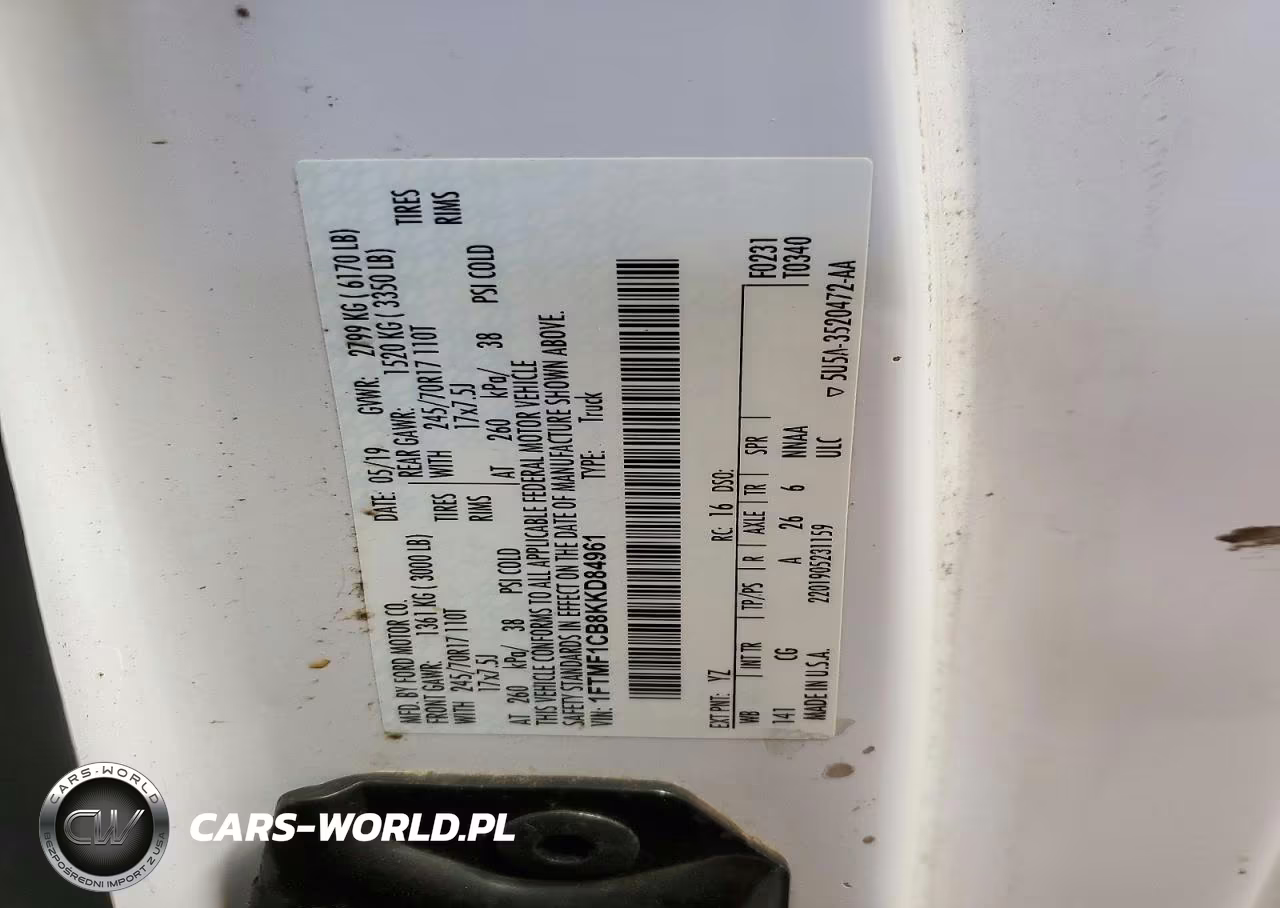2019 Ford F150 VIN:1FTMF1CB8KKD84961 - 12