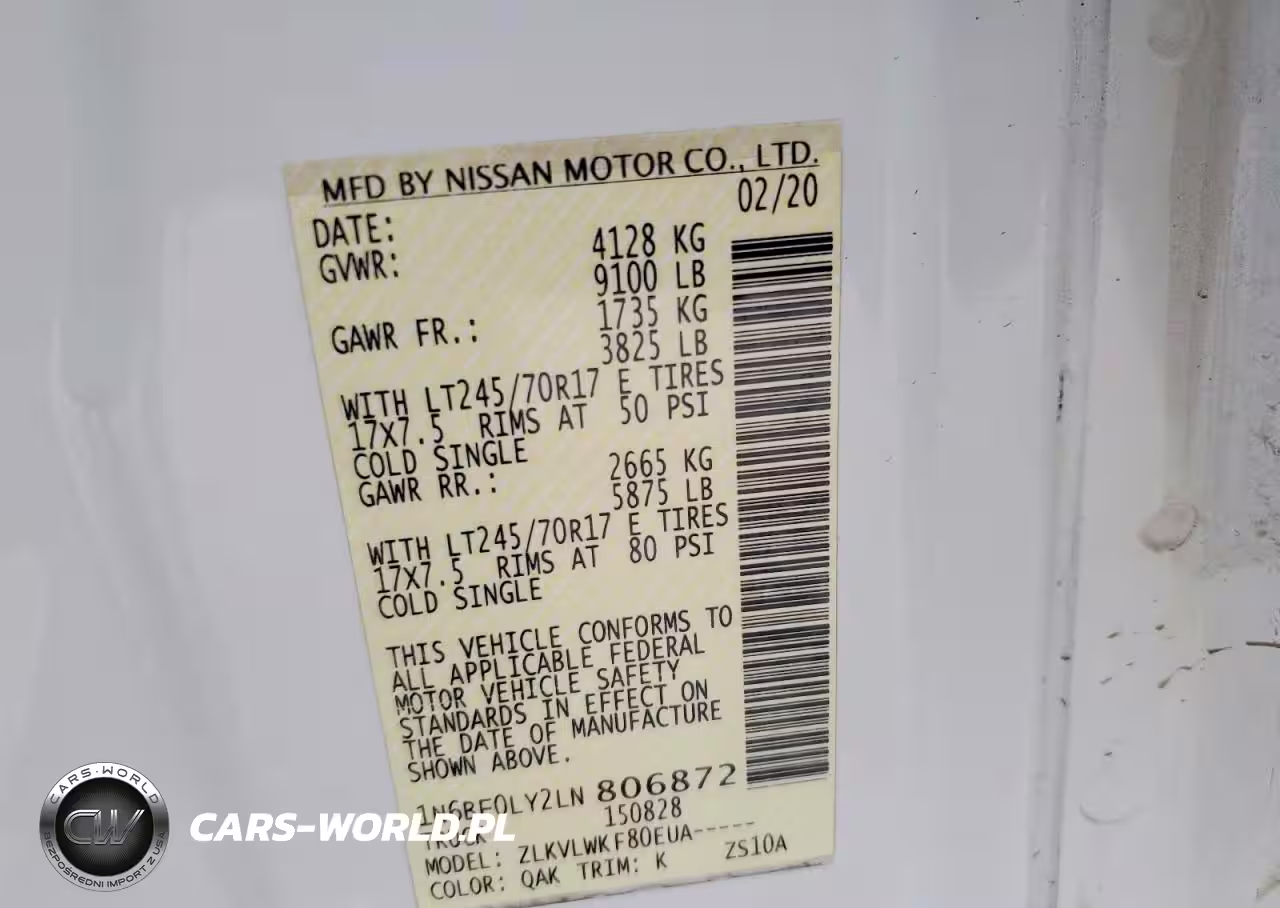 2020 Nissan Nv 2500 Delivery Van VIN:1N6BF0LY2LN806872 - 13