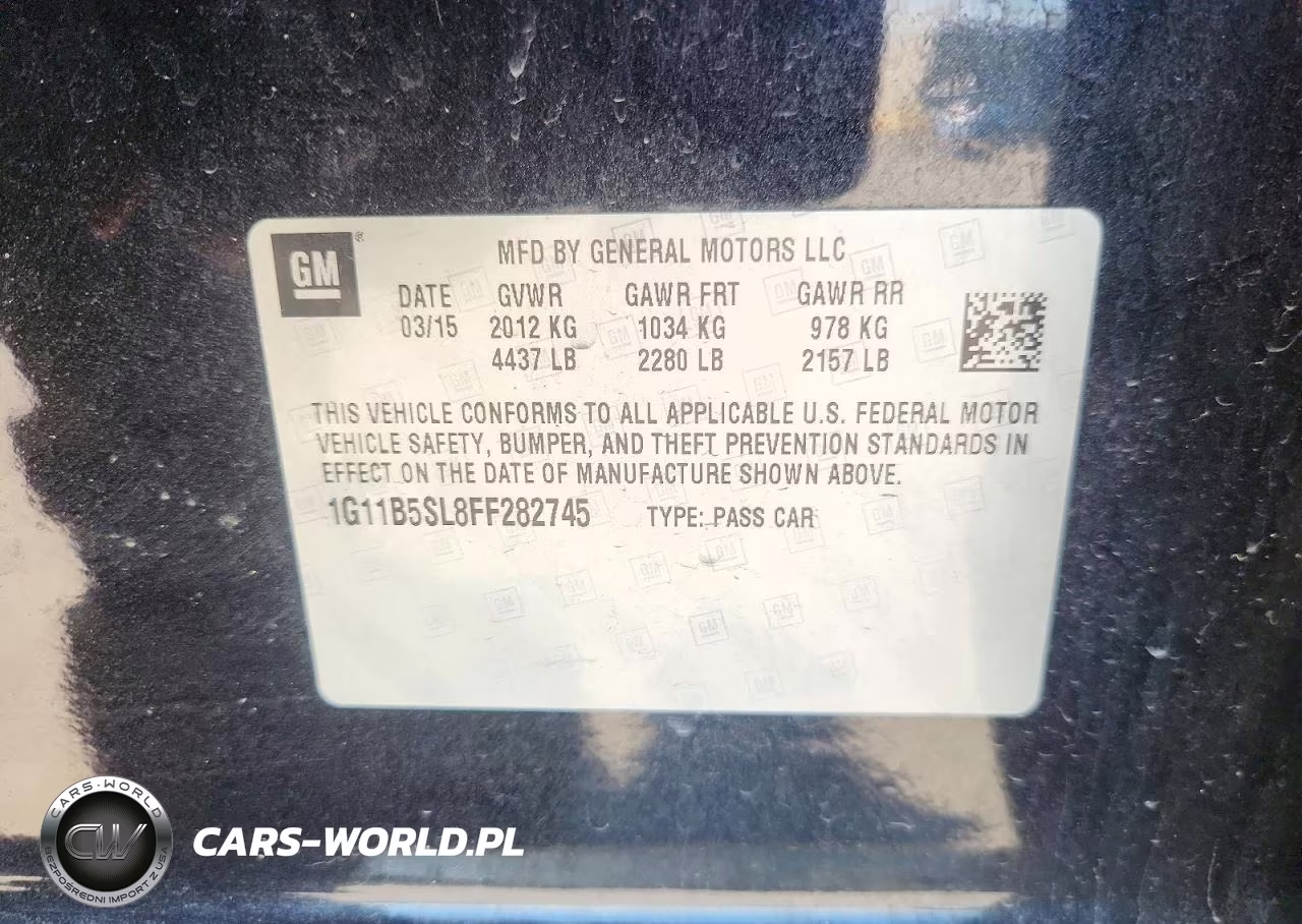 2015 Chevrolet Malibu Ls VIN:1G11B5SL8FF282745 - 12