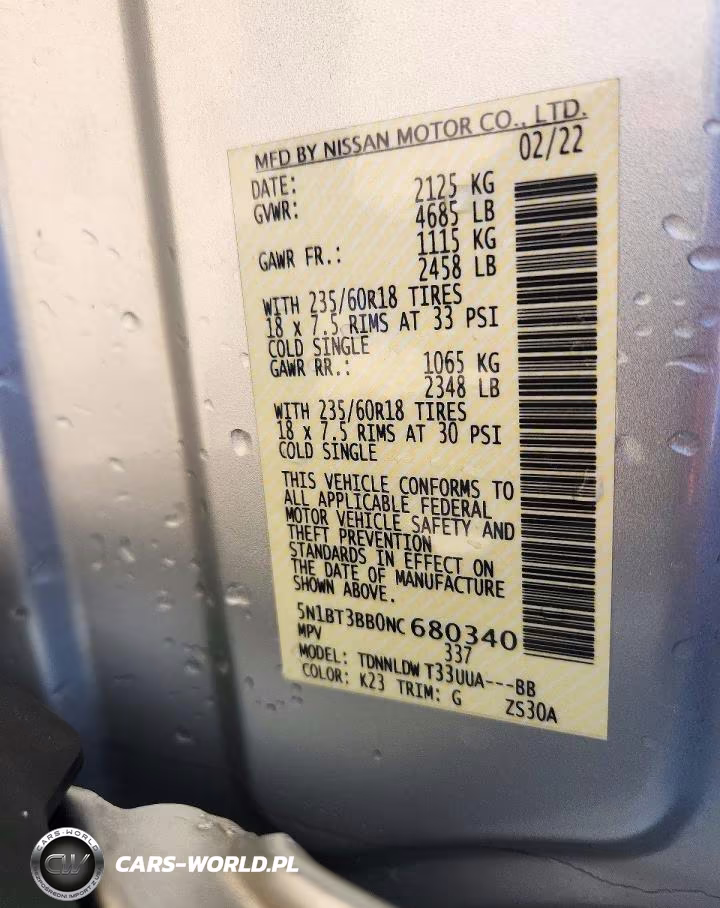 2022 Nissan Rogue Sv VIN:5N1BT3BB0NC680340 - 13