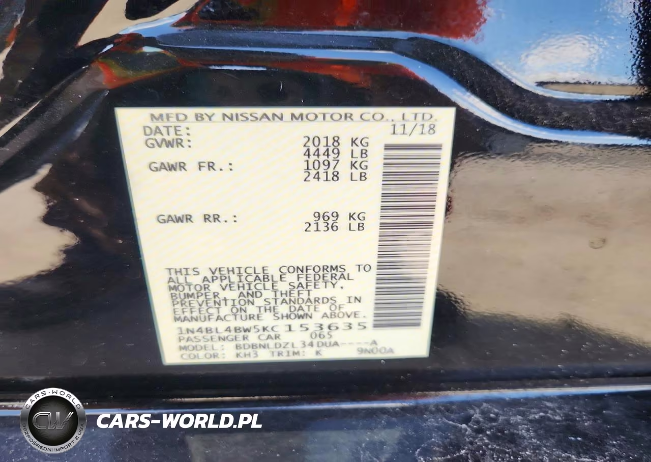 2019 Nissan Altima S VIN:1N4BL4BW5KC153635 - 13