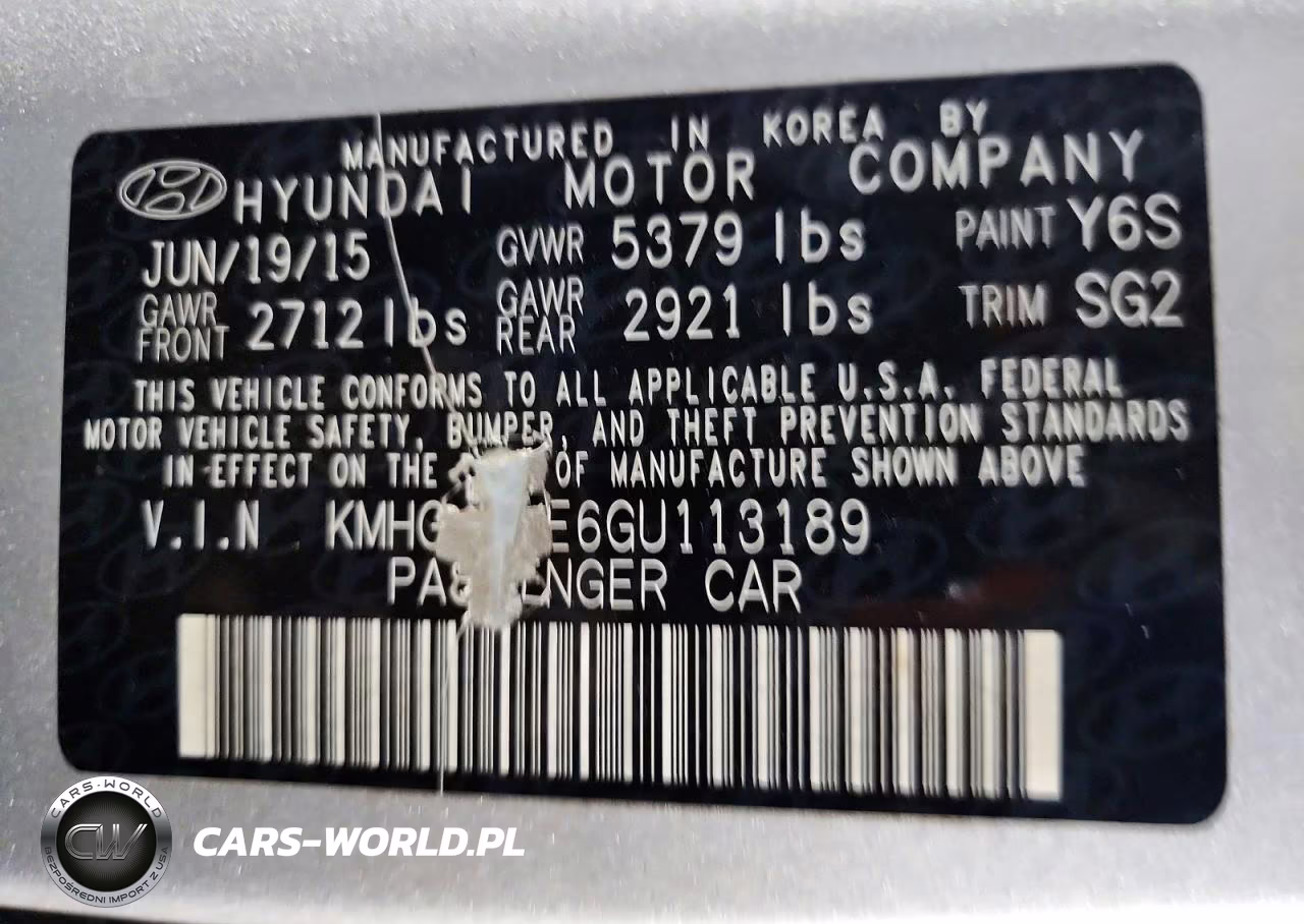 2016 Hyundai Genesis 3.8L VIN:KMHGN4JE6GU113189 - 12
