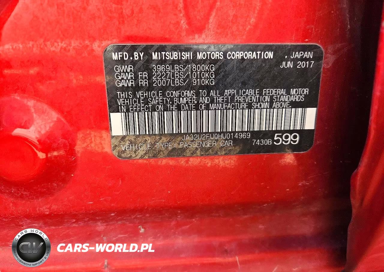 2017 Mitsubishi Lancer Es VIN:JA32U2FU0HU014969 - 12