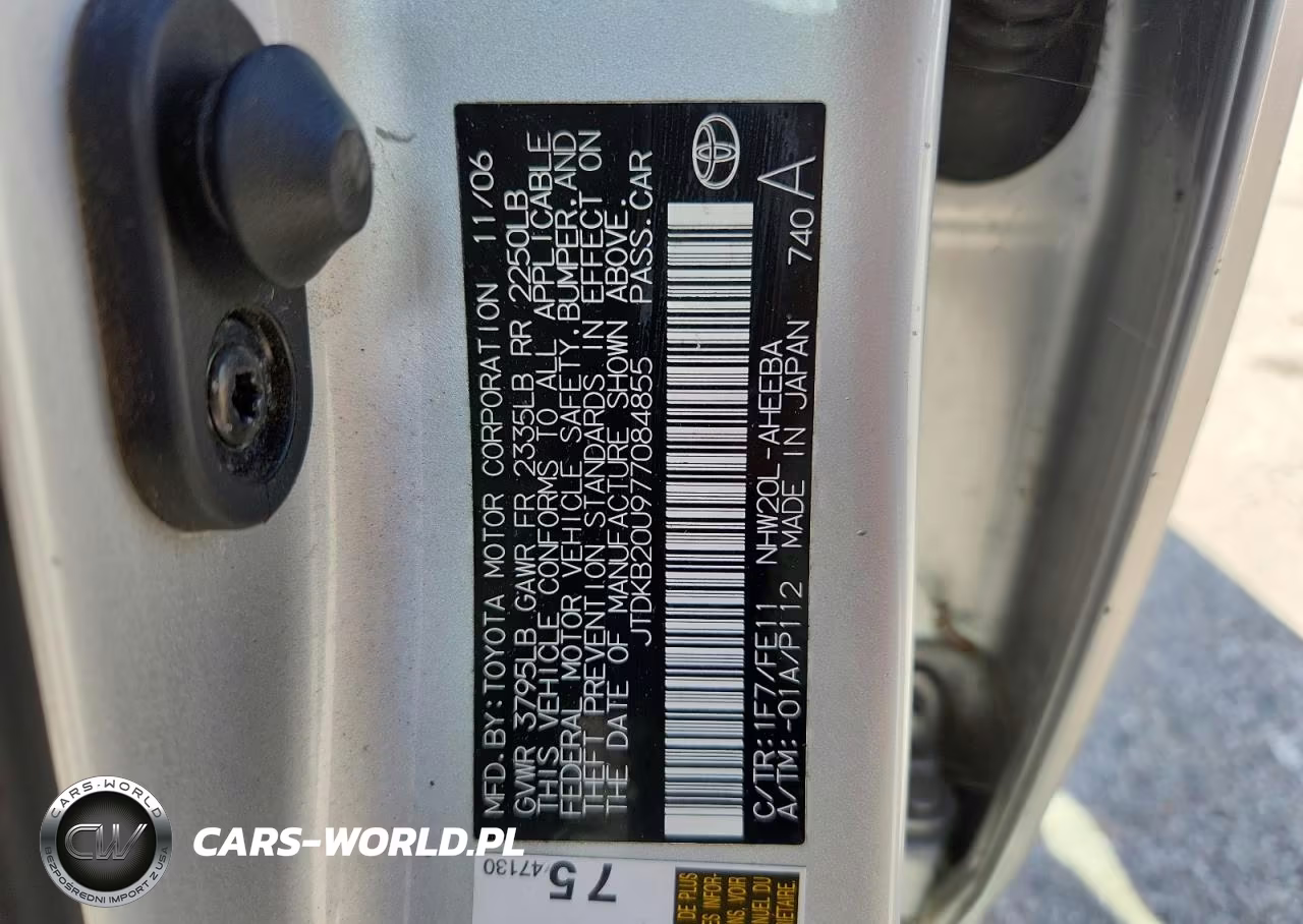 2007 Toyota Prius Base VIN:JTDKB20U977084855 - 12