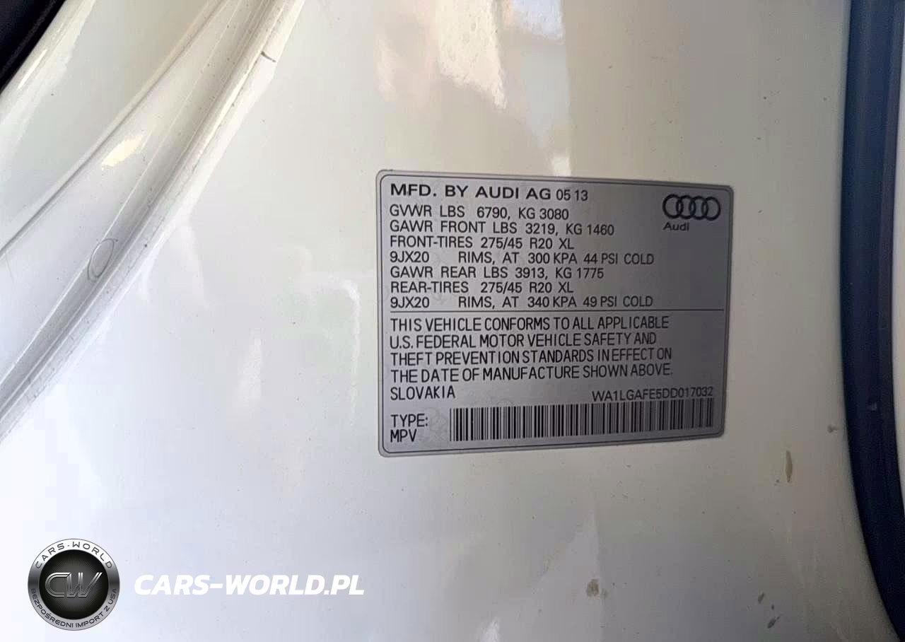 2013 Audi Q7 3.0T Premium VIN:WA1LGAFE5DD017032 - 10