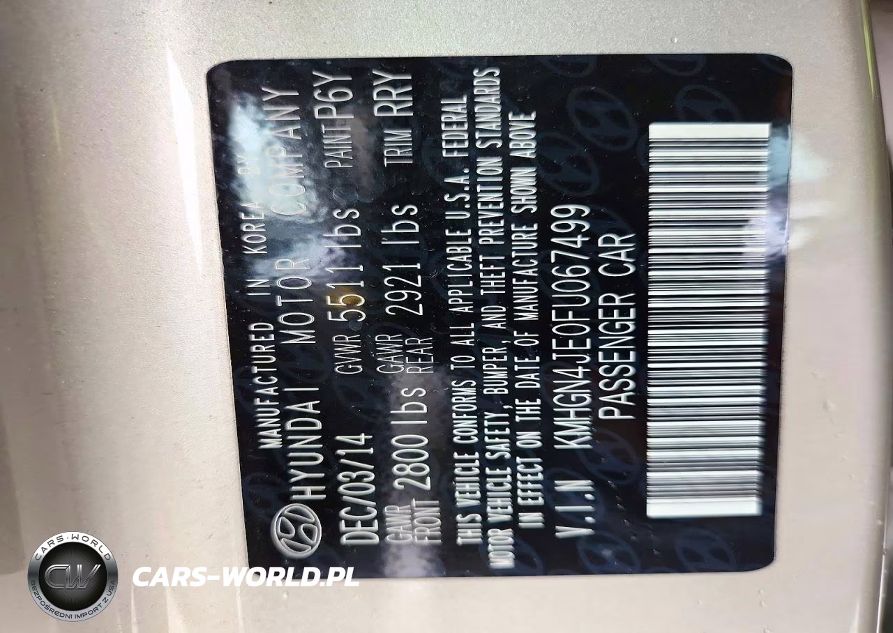 2015 Hyundai Genesis 3.8L VIN:KMHGN4JE0FU067499 - 12