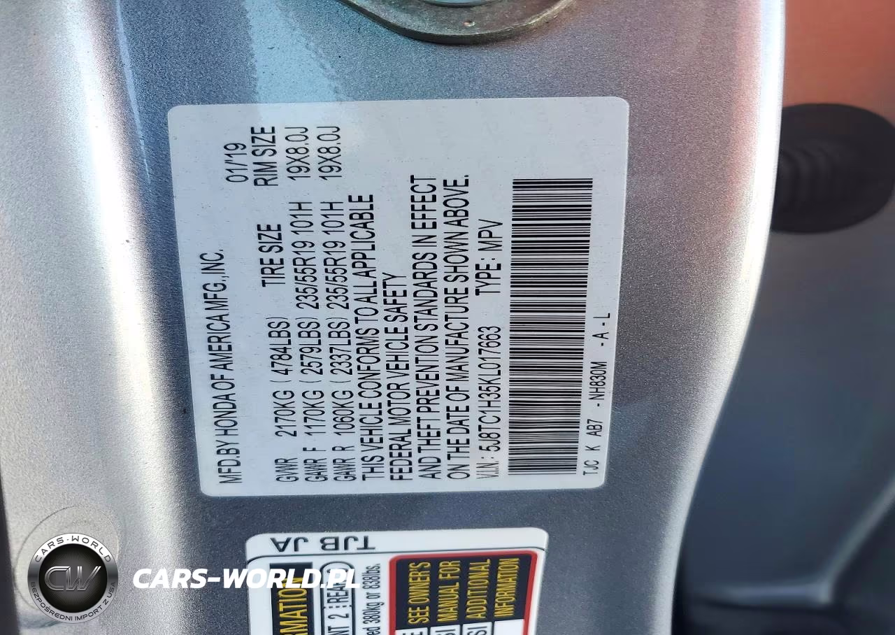 2019 Acura Rdx VIN:5J8TC1H35KL017663 - 13