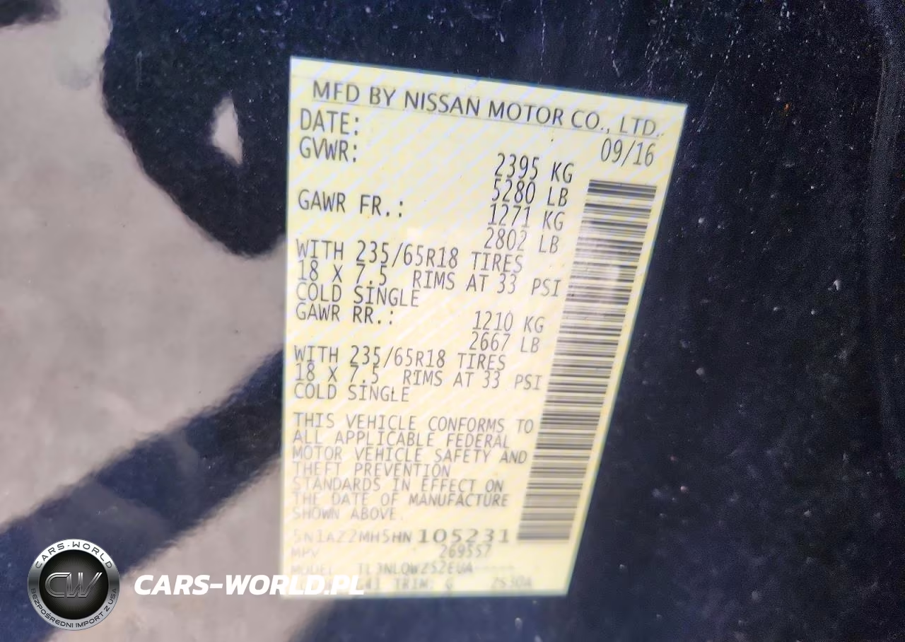 2017 Nissan Murano Sv VIN:5N1AZ2MH5HN105231 - 14