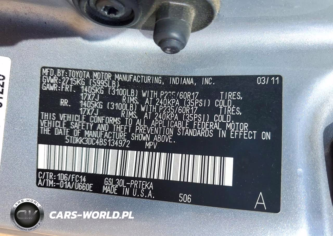 2011 Toyota Sienna Le VIN:5TDKK3DC4BS134972 - 13