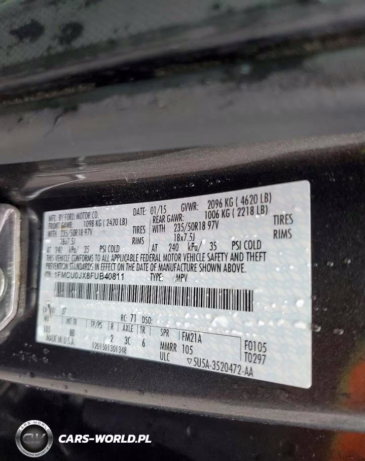 2015 Ford Escape Titanium VIN:1FMCU0JX8FUB40811 - 13