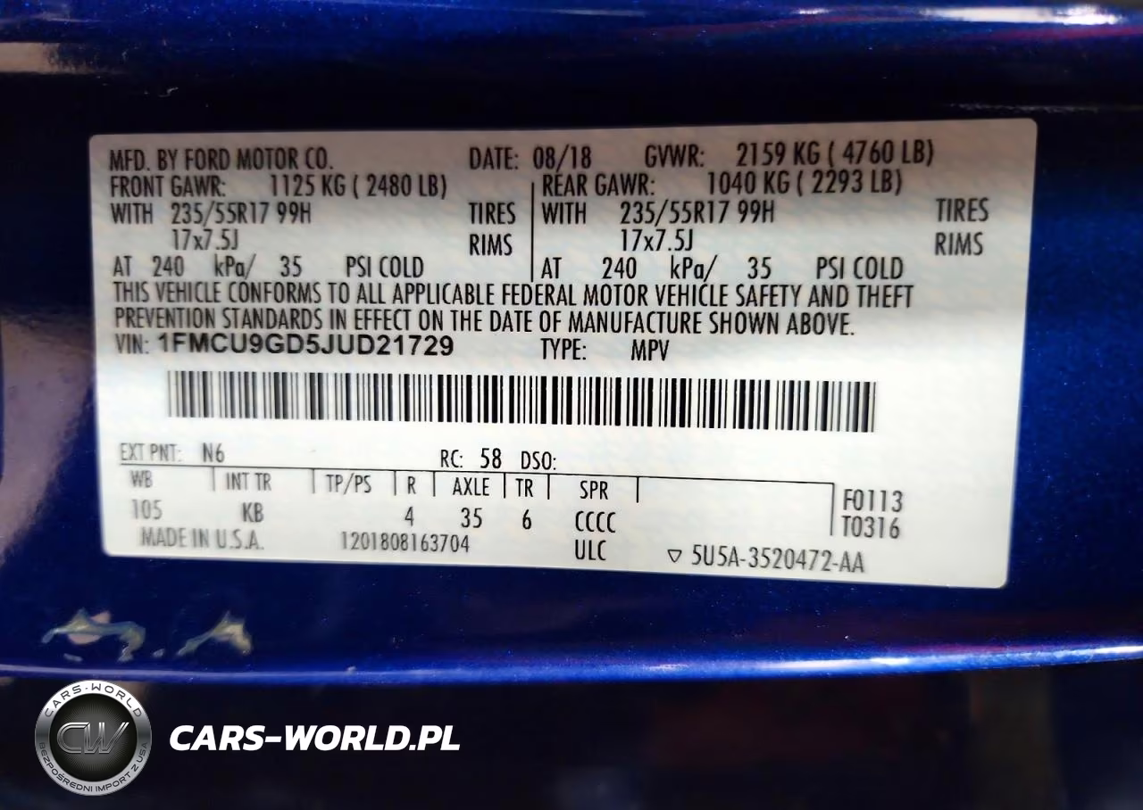 2018 Ford Escape Se VIN:1FMCU9GD5JUD21729 - 13