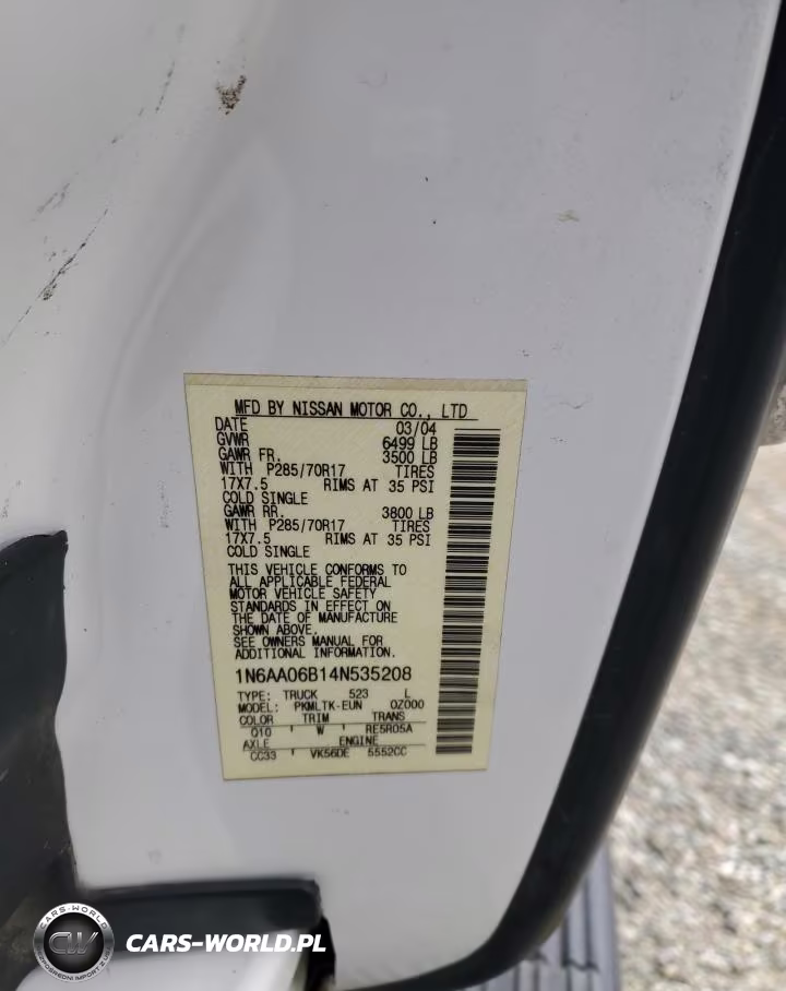 2004 Nissan Titan Xe VIN:1N6AA06B14N535208 - 12