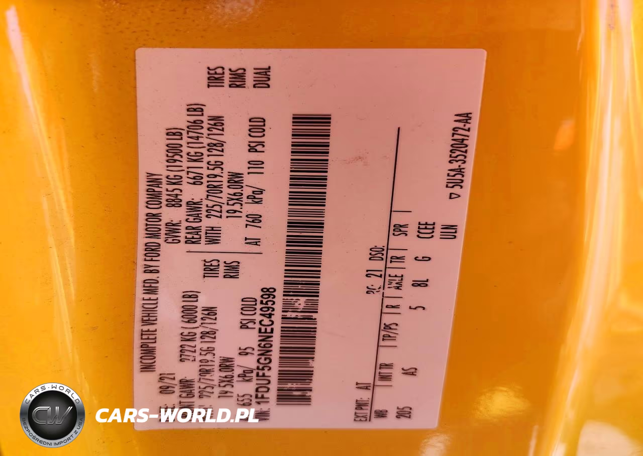 2022 Ford F550 Super Duty VIN:1FDUF5GN6NEC49598 - 13