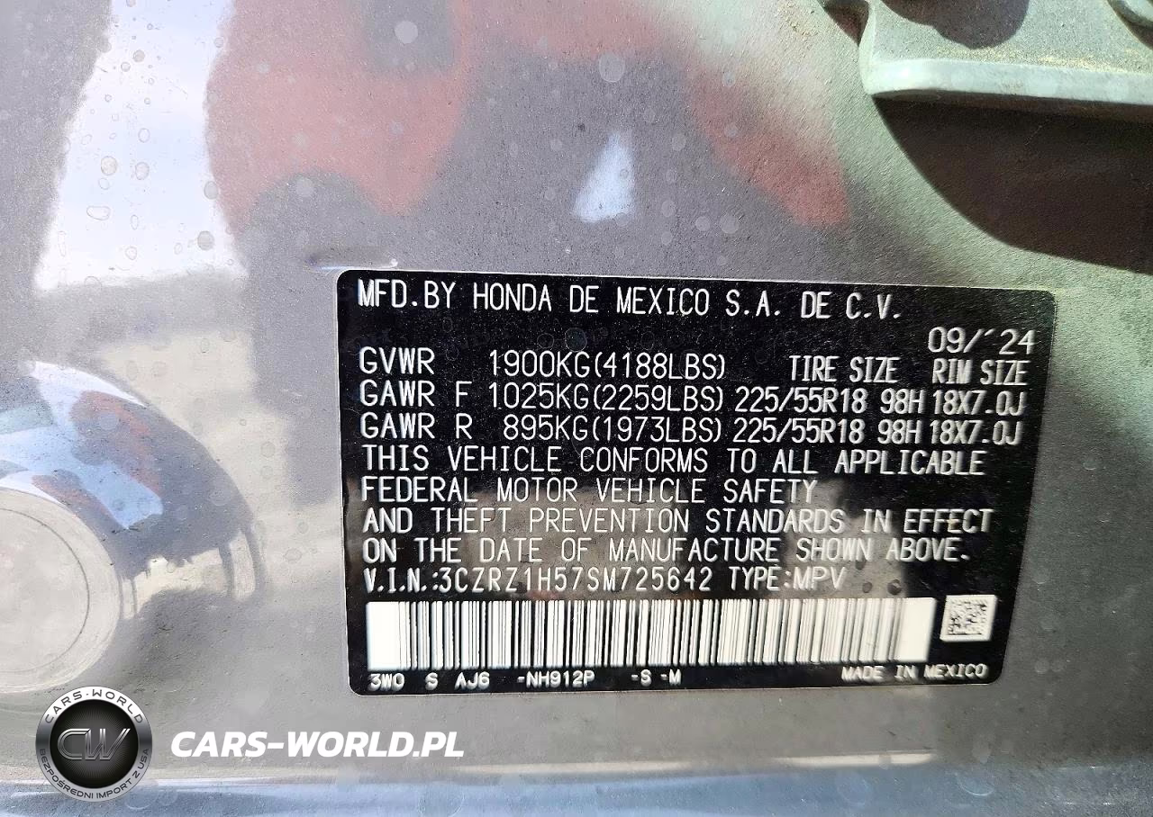 2025 Honda Hr-V Sport VIN:3CZRZ1H57SM725642 - 13