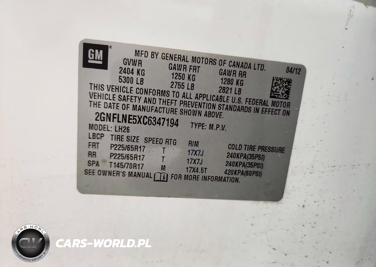 2012 Chevrolet Equinox Lt VIN:2GNFLNE5XC6347194 - 13