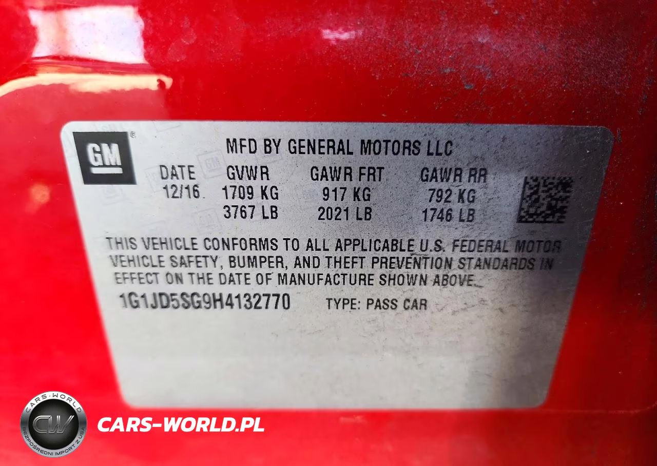 2017 Chevrolet Sonic Lt VIN:1G1JD5SG9H4132770 - 13
