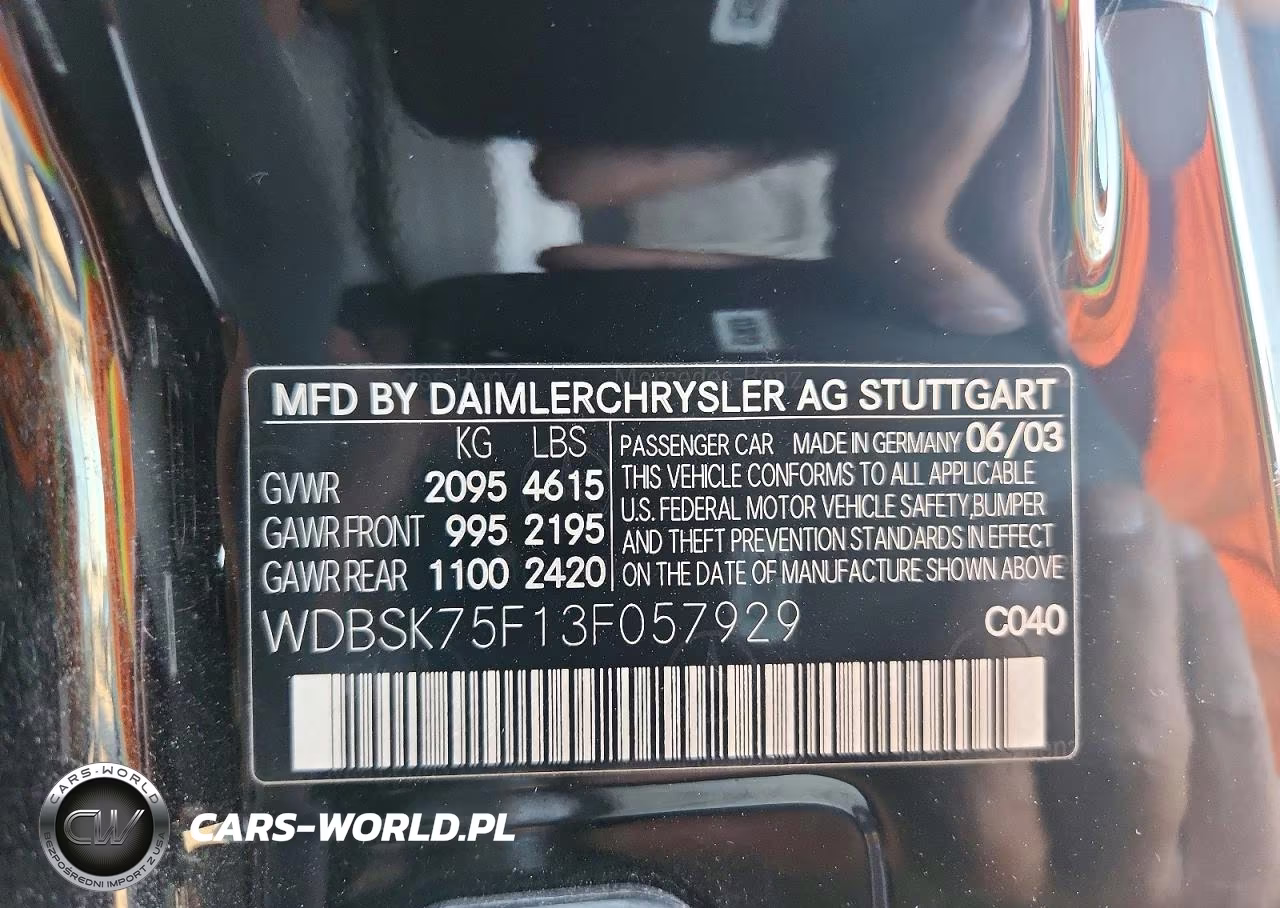 2003 Mercedes-Benz Sl 500R VIN:WDBSK75F13F057929 - 12