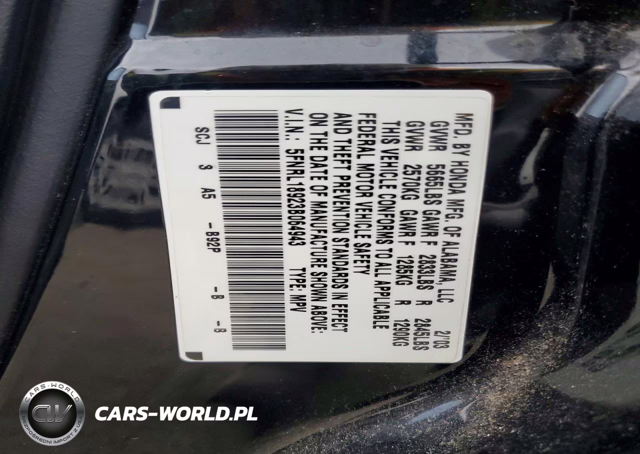 2003 Honda Odyssey Exl VIN:5FNRL18923B064943 - 13