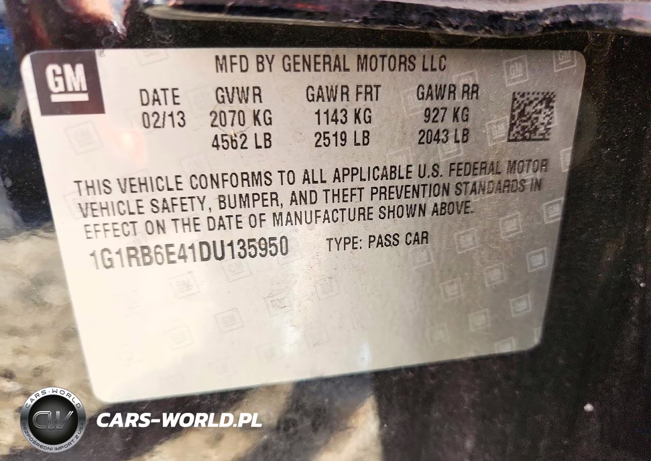 2013 Chevrolet Volt VIN:1G1RB6E41DU135950 - 12