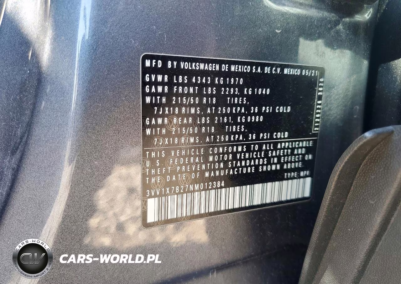 2022 Volkswagen Taos Sel VIN:3VV1X7B27NM012384 - 12