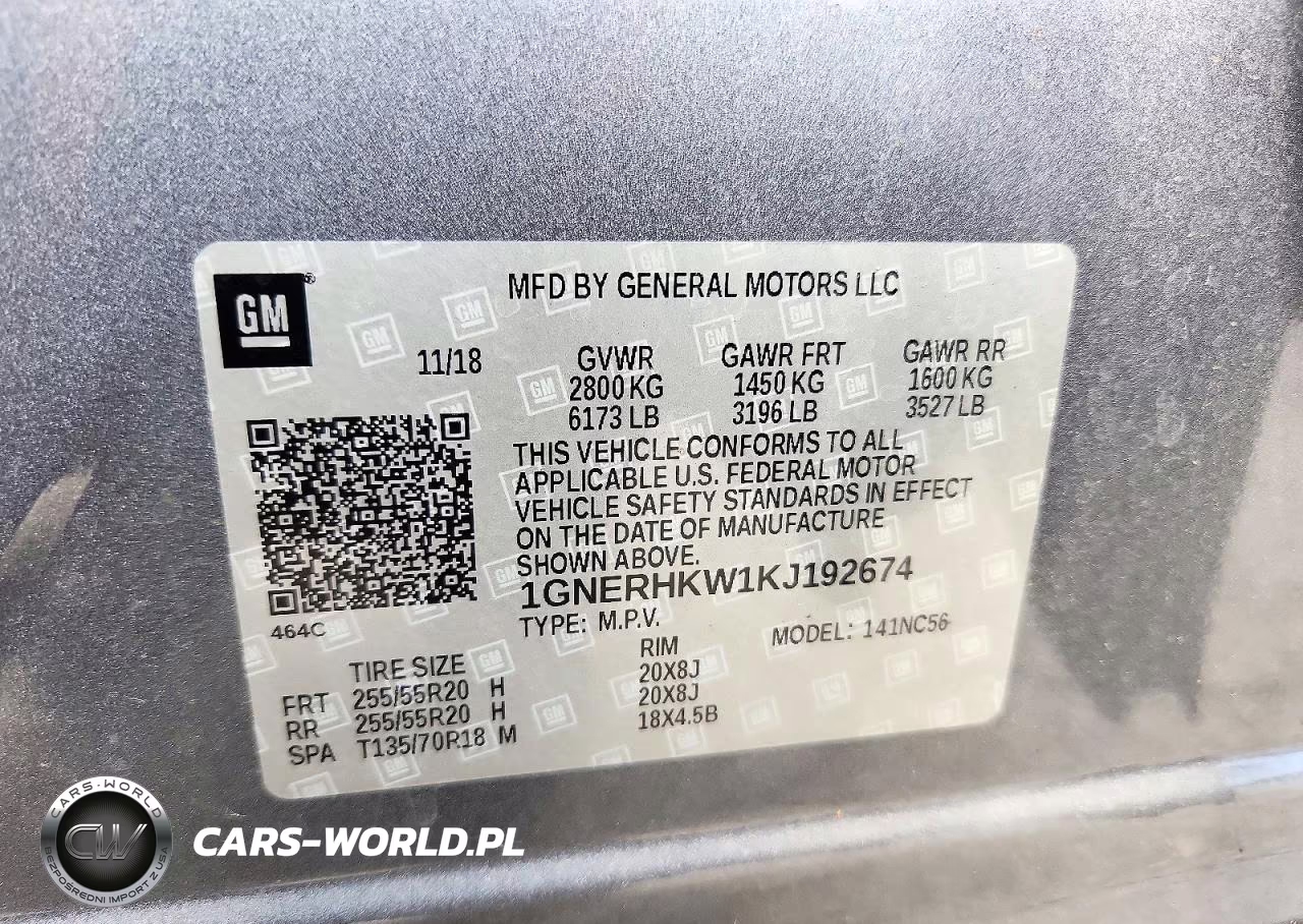 2019 Chevrolet Traverse Lt VIN:1GNERHKW1KJ192674 - 13