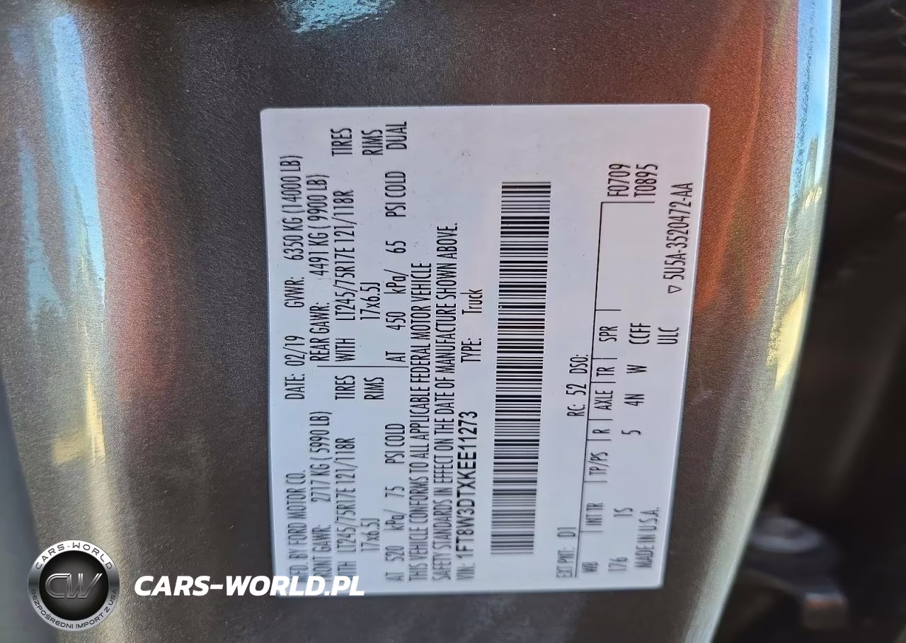 2019 Ford F350 Super Duty VIN:1FT8W3DTXKEE11273 - 13