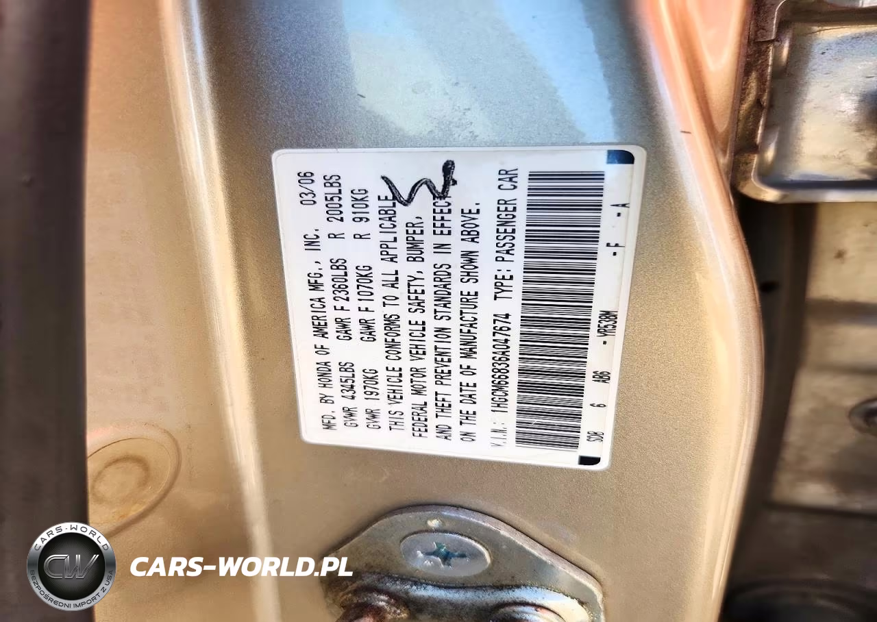 2006 Honda Accord Ex VIN:1HGCM66836A047674 - 12