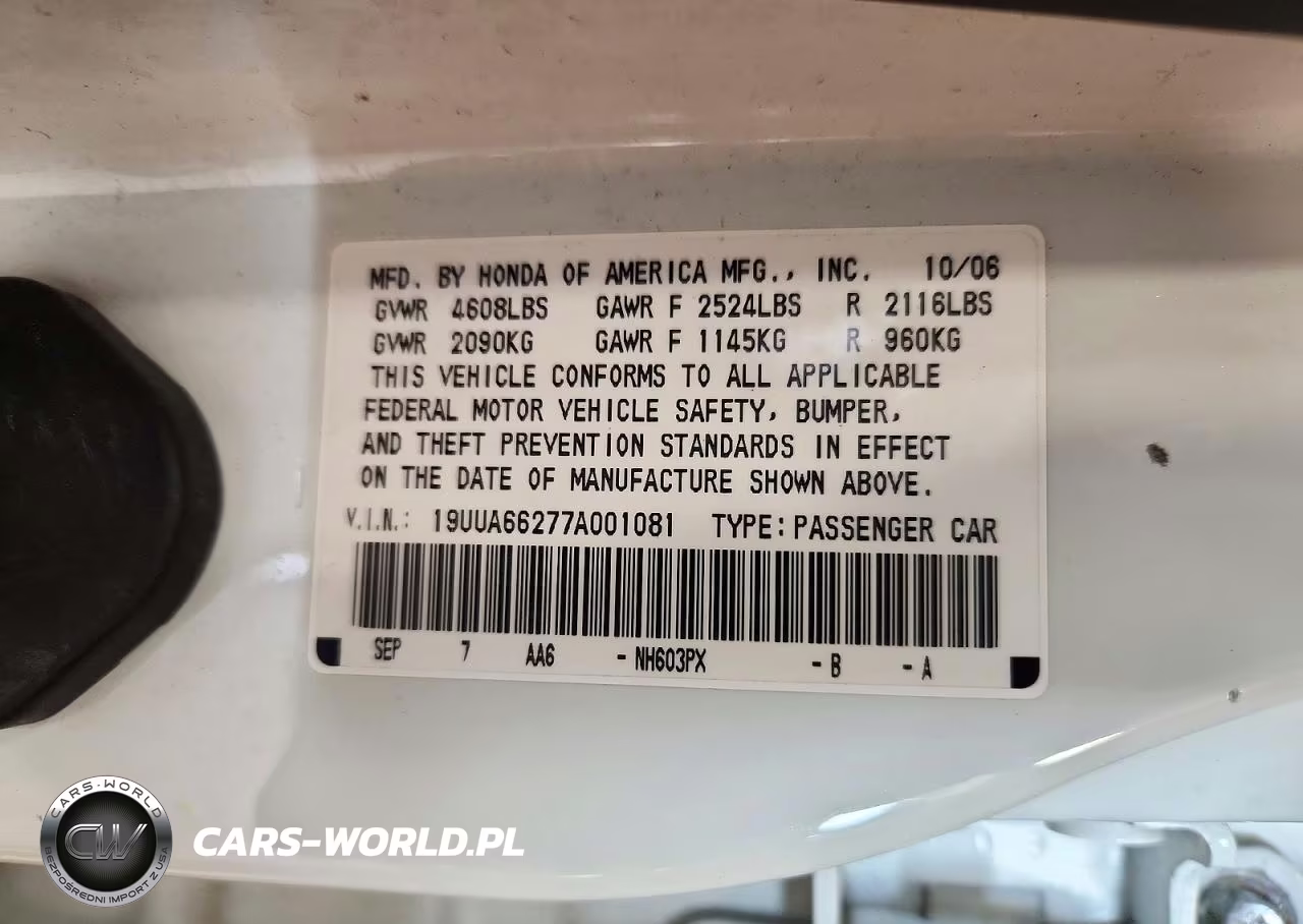 2007 Acura Tl VIN:19UUA66277A001081 - 12