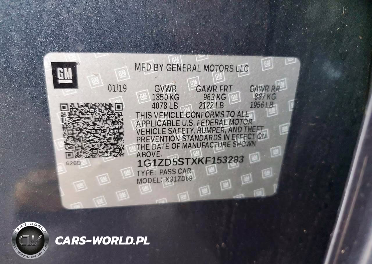 2019 Chevrolet Malibu Lt VIN:1G1ZD5STXKF153283 - 12