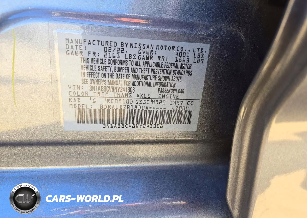 2022 Nissan Sentra Sv VIN:3N1AB8CV8NY241308 - 12