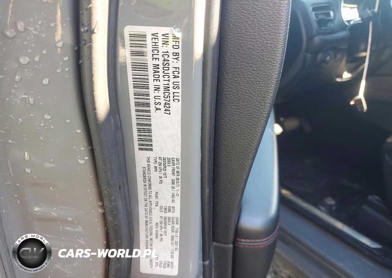 2021 Dodge Durango R-T VIN:1C4SDJCT1MC574247 - 13
