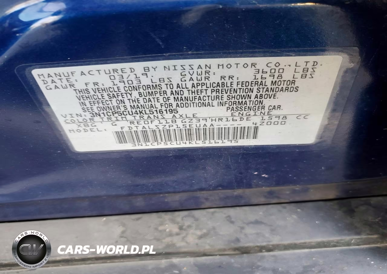2019 Nissan Kicks Sv VIN:3N1CP5CU4KL516195 - 12