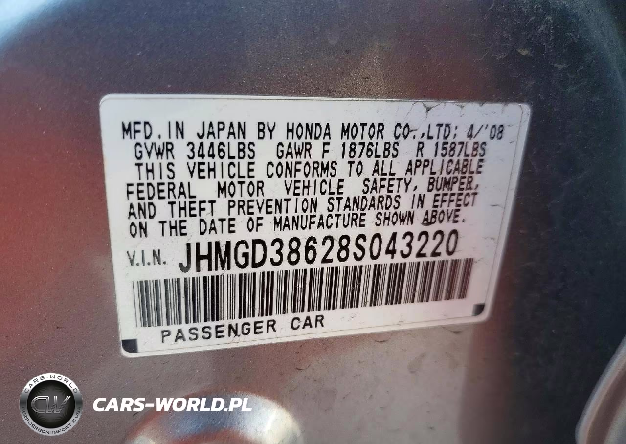 2008 Honda Fit Sport VIN:JHMGD38628S043220 - 12