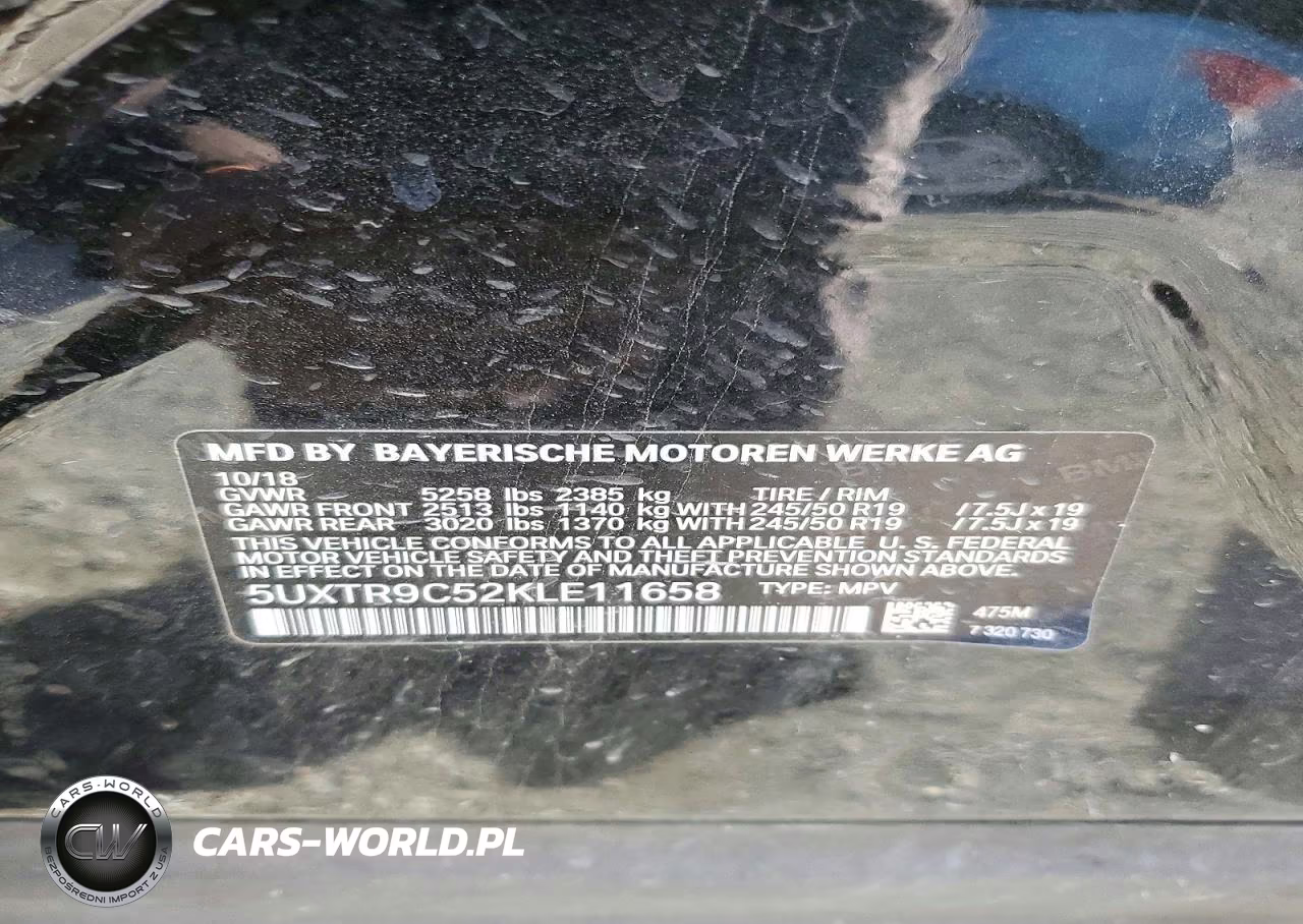 2019 BMW X3 xDrive30I VIN:5UXTR9C52KLE11658 - 13