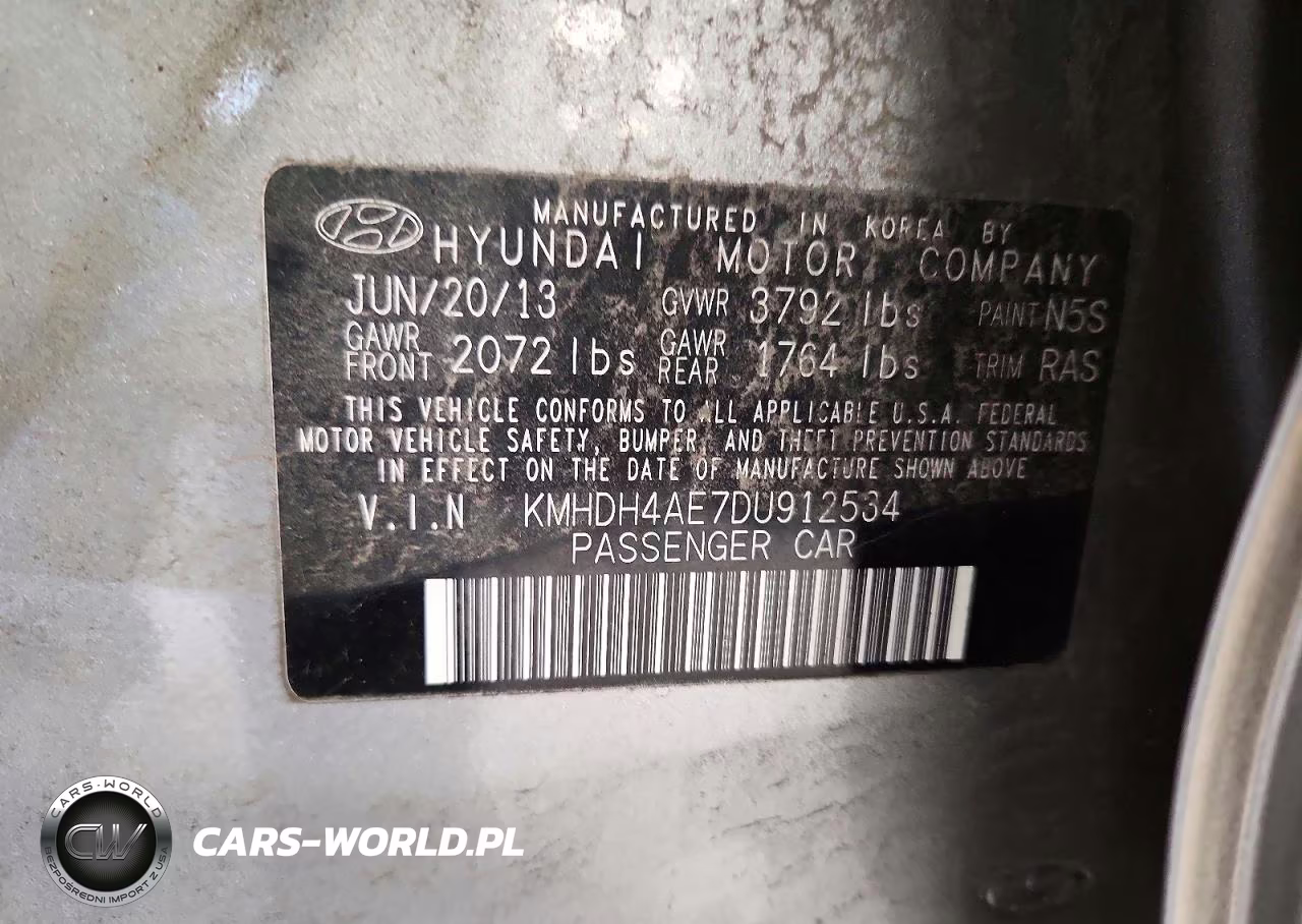 2013 Hyundai Elantra Gls VIN:KMHDH4AE7DU912534 - 11