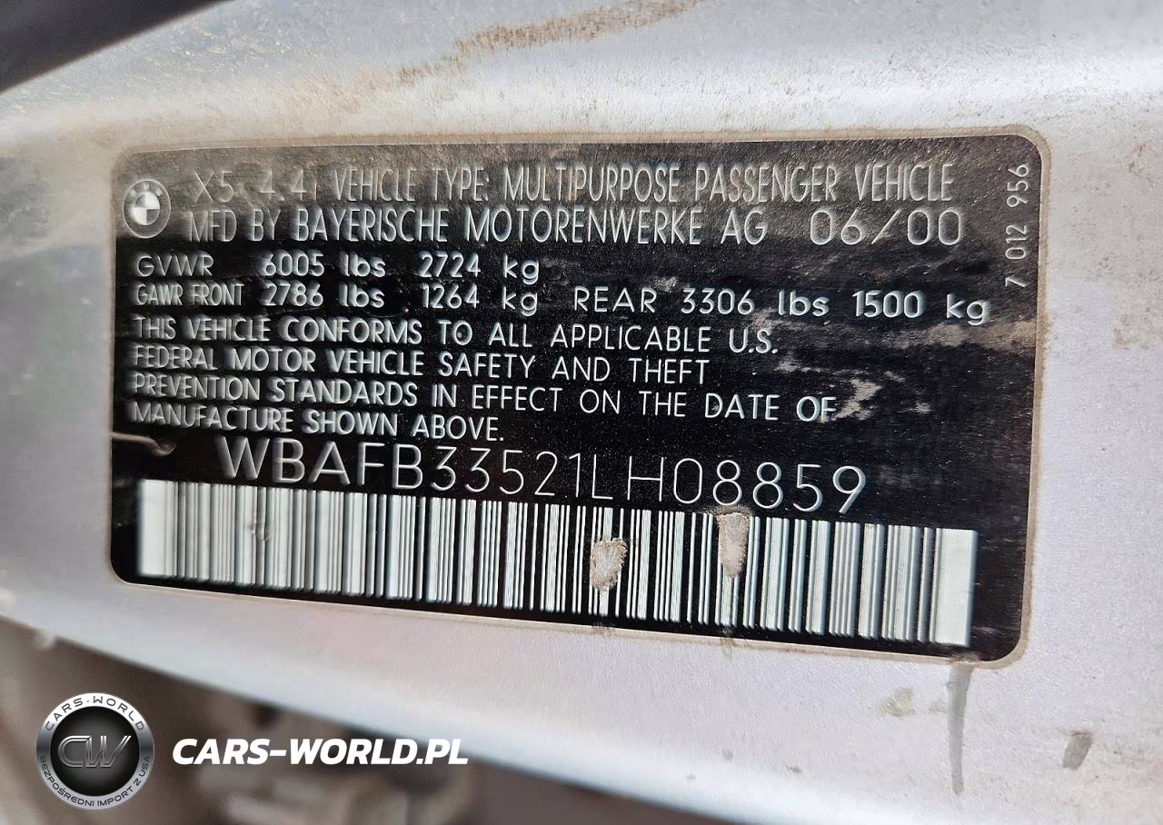 2001 BMW X5 4.4I VIN:WBAFB33521LH08859 - 13
