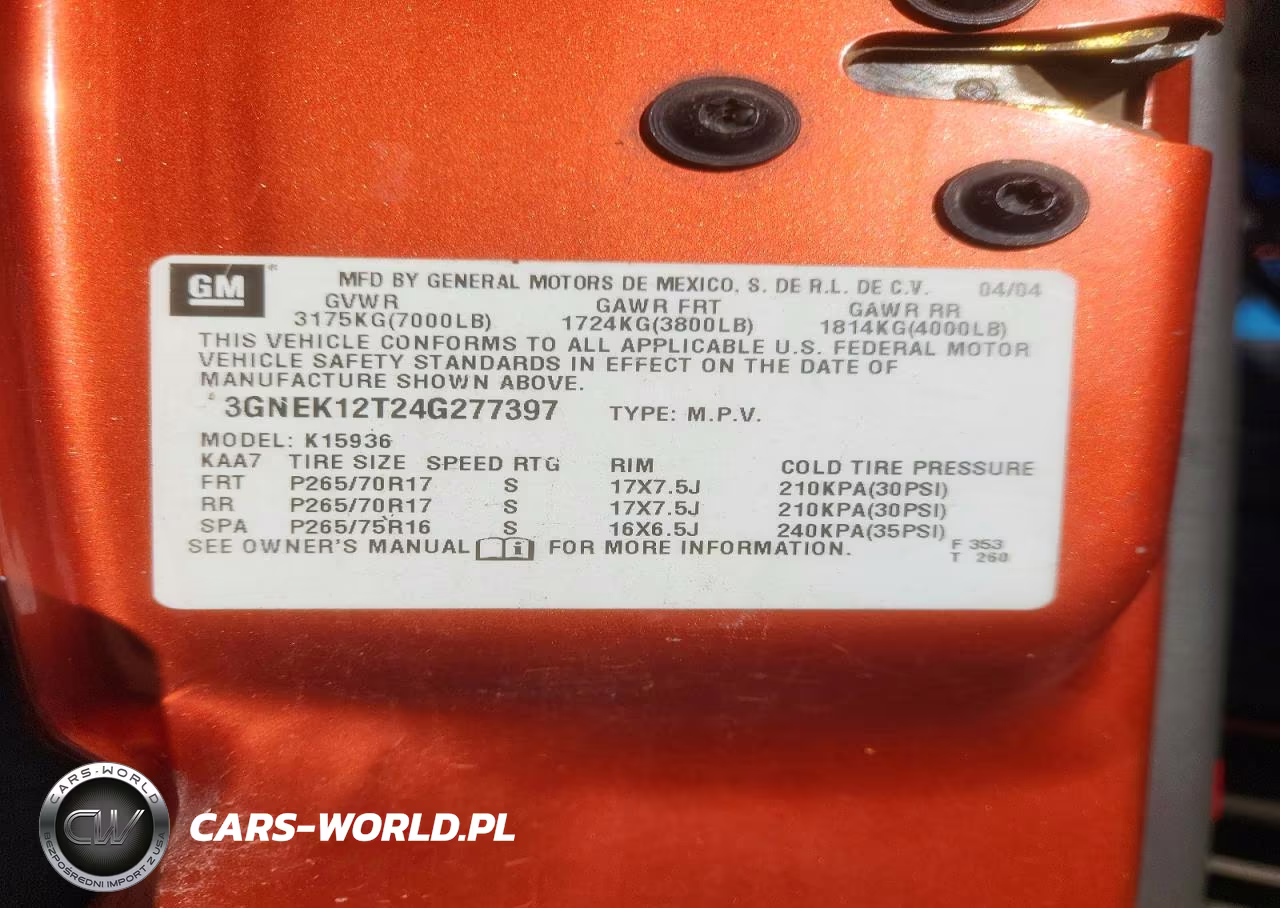 2004 Chevrolet Avalanche K1500 VIN:3GNEK12T24G277397 - 12