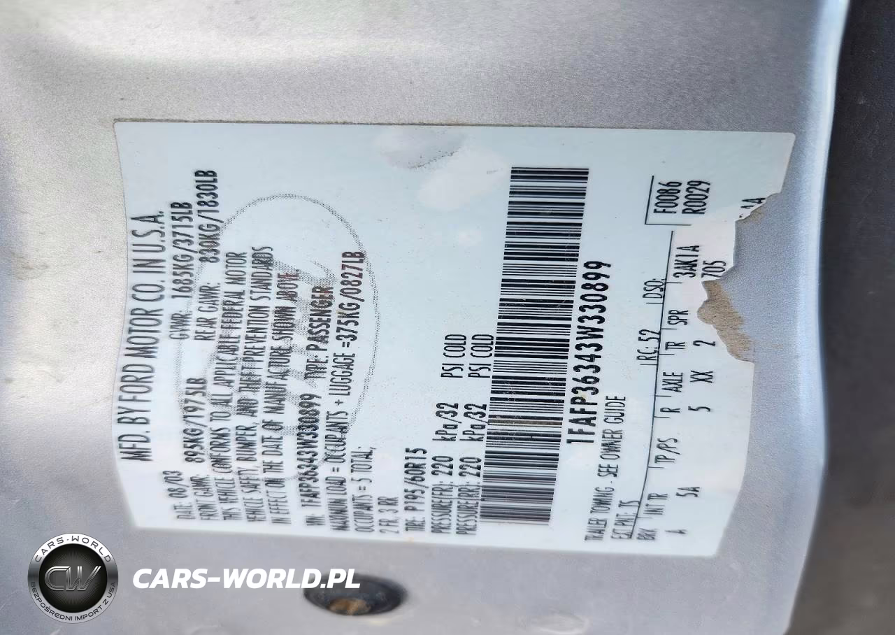 2003 Ford Focus Se VIN:1FAFP36343W330899 - 13