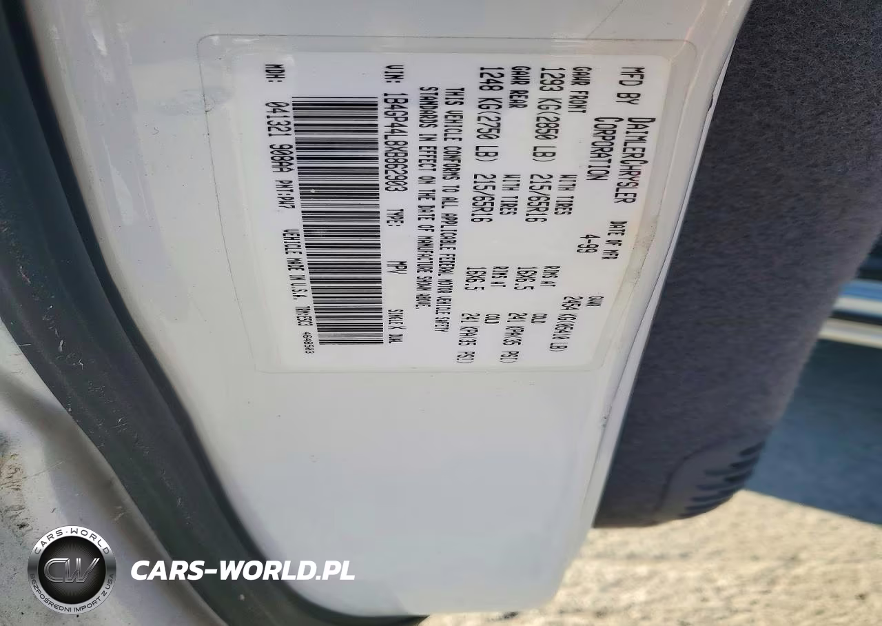 1999 Dodge Grand Caravan Se VIN:1B4GP44L8XB862903 - 12