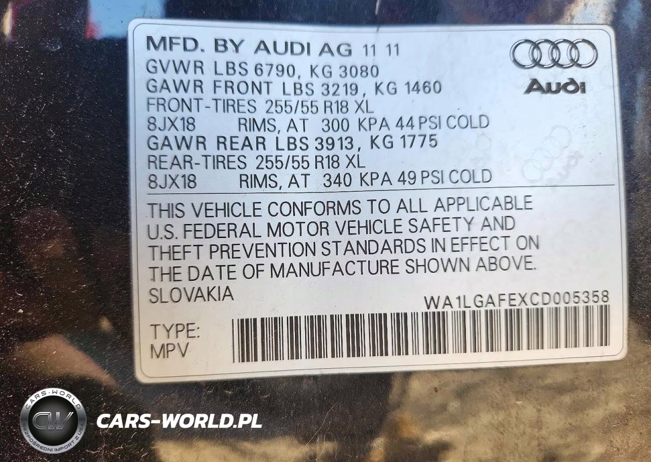 2012 Audi Q7 Premium Plus VIN:WA1LGAFEXCD005358 - 13